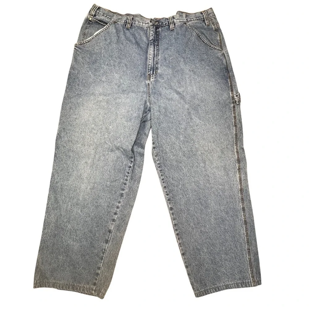 Vintage Arizona Loose Fit Carpenter Jeans Light Wash Denim Men 46x37‎ Y2K
